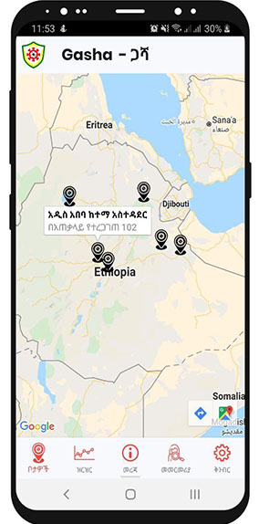 regional case counts map view